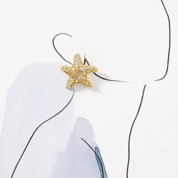 Anthropologie Crystal Starfish Post Earrings - Picture 3 of 6